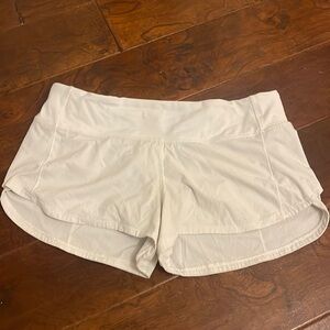 White Lululemon Speed Up Shorts 6